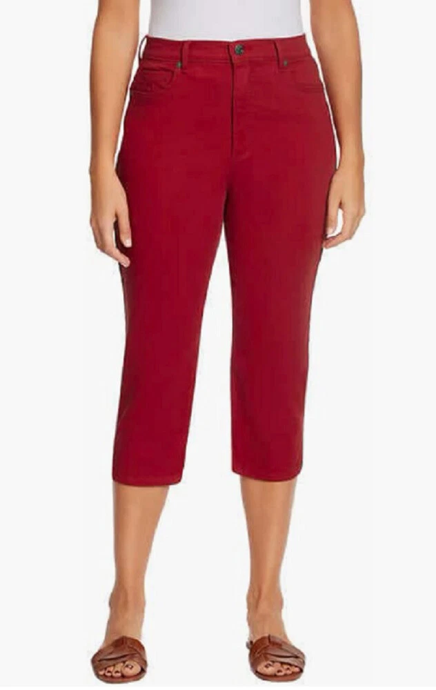 Gloria Vanderbilt Womens Amanda Capri Dark Red