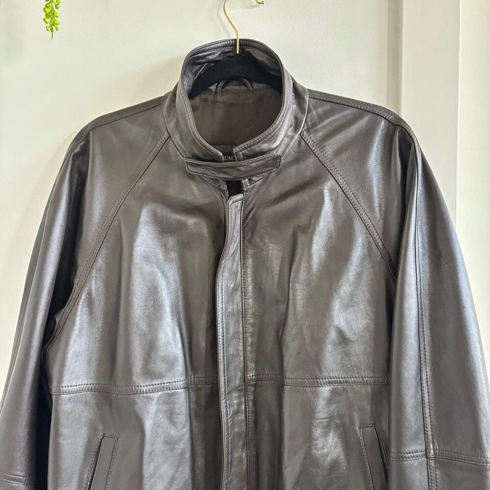 Bruno Magli Italian Brown Soft 100% Leather Made in Italy Jacket Size 42 Lined - Изображение 4 из 4
