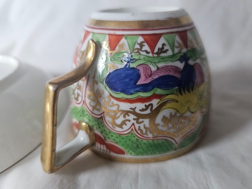 WORCESTER CUP & SAUCER BOWL, CIRCA EARLY 1800, (B) DRAGON IN COMPARTMENTS. RARE - Picture 10 of 10