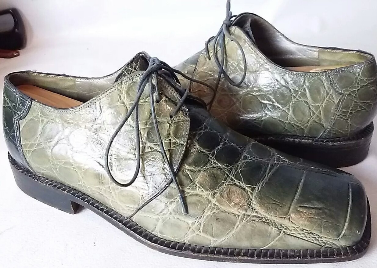 MAURI MAURI MAURI Genuine Alligator Crocodile Oxford Green Shoes Size 9 M 1499 9178dc MAURI MAURI MAURI Genuine Alligator Crocodile Oxford Green Shoes Size 9 M 1499 9178dc