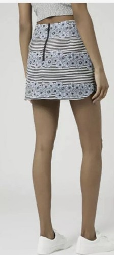 Topshop Stripe Floral Pelmet Mini Skirt - Picture 3 of 8
