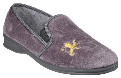 Mirak Warminster men's grey fleece twin-gusset classic slipper