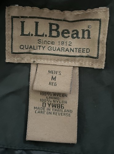 Herren Medium grün LL Bean Jacke Mantel Roll Away Kapuze ohne Innenfutter Nylon 0YW86 - Bild 3 von 11