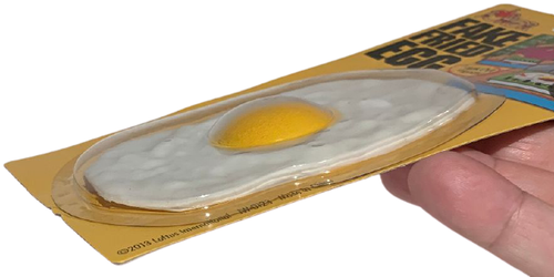 Fake FRIED FLAT RUBBER EGG Chicken Prop Yolk Gag Joke Prank Toy Play Food Funny - Picture 2 of 7