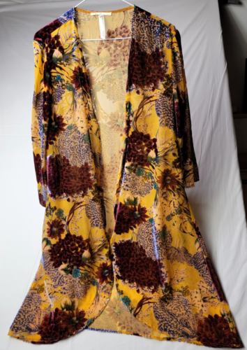 Anthropologie Floreat Aurelia Floral Velvet Burnout Kimono One Size
