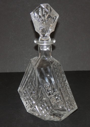 Shannon Lead Crystal Triangular Whisky Decanter 650ml Ireland - Foto 4 di 6