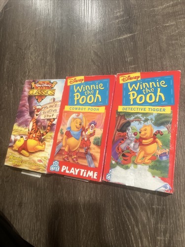 Winnie the Pooh - Pooh Playtime - Cowboy Pooh detective tigger lot of 3 vhs - Picture 2 of 3