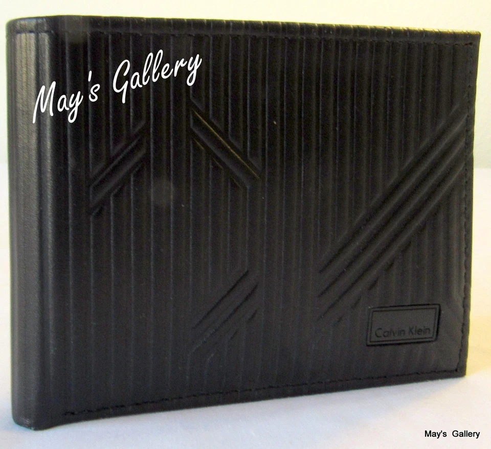 Calvin Klein Pasaporte Billetera Doble Plegable lD Soporte Cuero Cartera Bolso Estuche Hombres CK NUEVO EN CAJA Foto 4 de 4