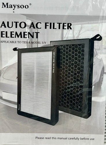 Maysoo Tesla Automotive Car Cabin Air Filter Set HEPA Replacement 2 Piece 3/Y - Picture 1 of 10