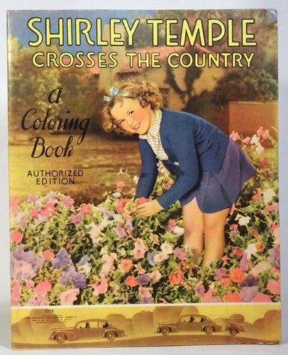 UNUSED Vintage 1939 SHIRLEY TEMPLE Crosses the Country COLORING BOOK-Saalfield