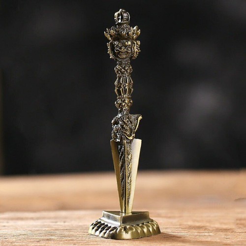 6.6" Tibetan Dorje Phurba Alloy Phurpa Karma-vajra Kīla Vajrakila Dagger - Picture 1 of 6