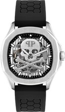 Philipp Plein PWRAA0123 $KELETON $PECTRE Automatic silver black Men's Watch NEW