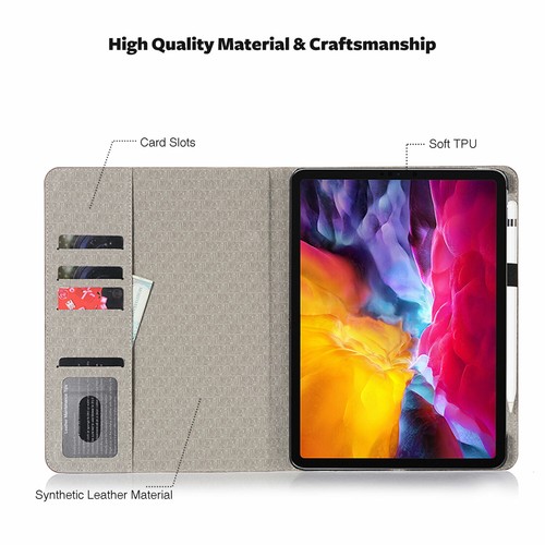 Custodia a portafoglio in pelle PU intelligente per iPad Pro 11"/12,9" 4a generazione 2020 - Foto 2 di 18