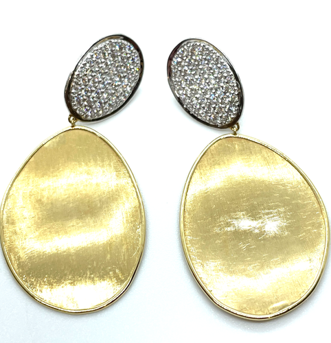 Marco Bicego 'Lunaria' Diamond 18K Gold Double Drop Earrings R $9350 - Picture 3 of 4