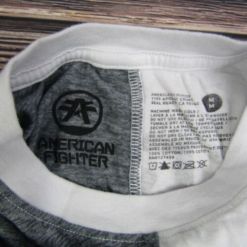 American Fighter Mens Medium Training T Shirt UFC MMA Gym Workout Gray White - Picture 2 of 6