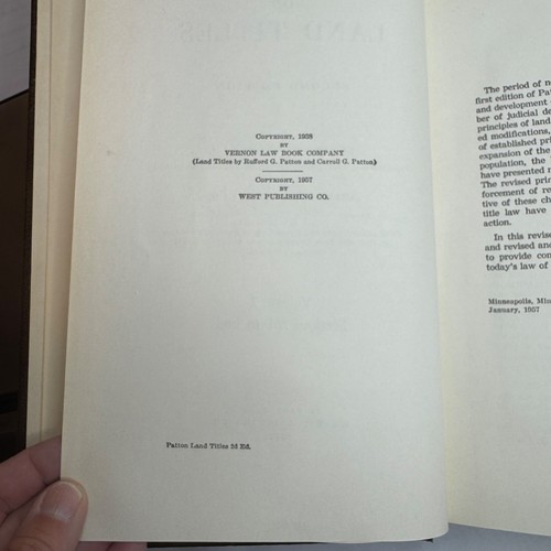 VTG LAW BOOKS Patton on Titles Second Edition Rufford G Carrol G Volume 1 2 & 3 - Picture 16 of 19