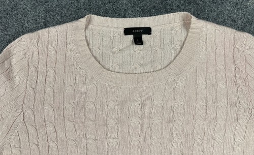 J Crew  Wool Blend Sweater Size Large Pink Cable Knit Pullover L/S Preppy Rabbit - Picture 2 of 8