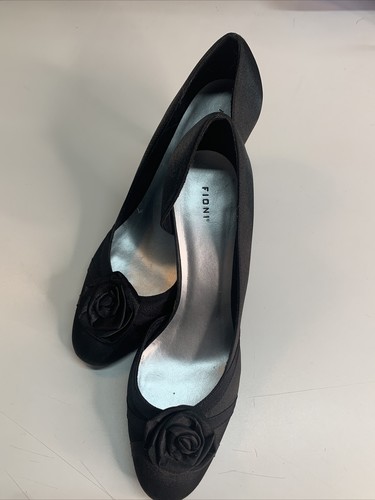 Fioni Night heels  Rose Black Heels 9 Women's Shoes  dress might life f2 - Picture 1 of 3