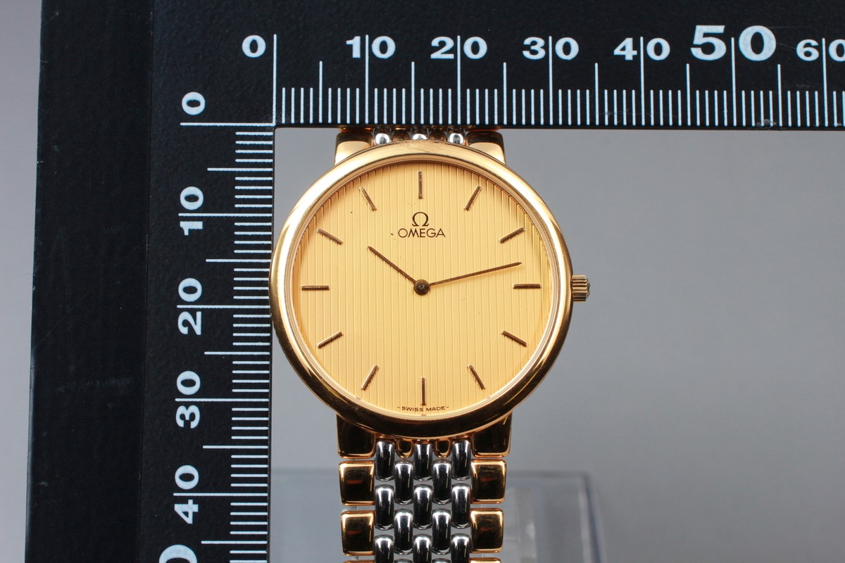 Omega Deville Gold Dial Quartz Watch Two-tone 32mm Cal.1387 Omega Deville Gold Dial Quartz Watch Two-tone 32mm Cal.1387