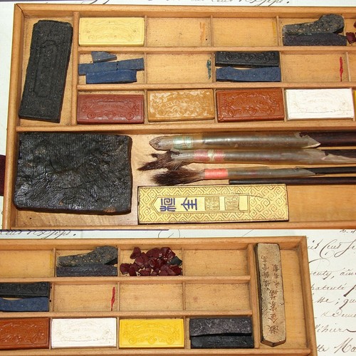 Antique French Watercolor Aquarelle Painting Artist's Set, Elegant Rosewood Box - Picture 7 of 15