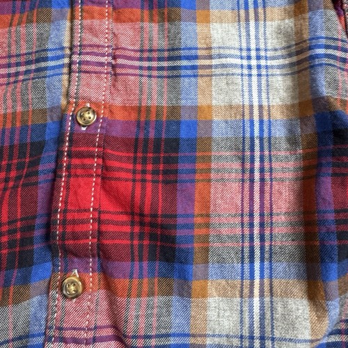 Carter’s Jungen blau rot Flanell kariert Langarm Button Down Hemd Größe 4T - Bild 4 von 7