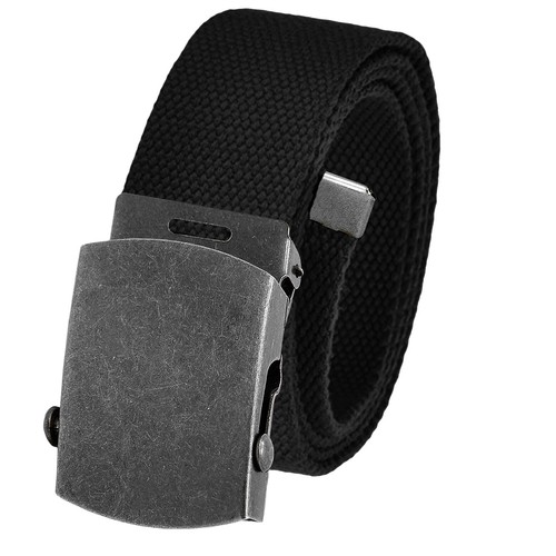 Build A Belt Adult 1.5" Classic Antique Silver Slider Buckle w/Canvas Web Belt - Picture 5 of 13
