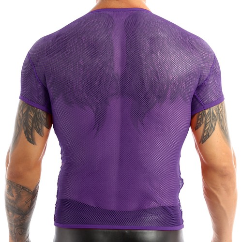 Mens Sexy Mesh See Through Tank Vest Fishnet T-Shirt Muscle Crop Top Clubwear - Bild 13 von 44
