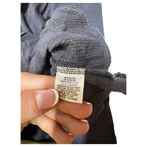 Tresics Dress Hoodie Waffle V Neck Button Front Pocket Long Sleeve Gray Small - Bild 9 von 9