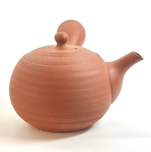 Tokoname ware Kyusu Japanese Tea pot Red mud Round Matsukawa 200ml MI1704 - Picture 4 of 8