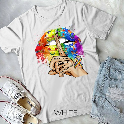 Don't Judge What You Don't Understand LGBT Pride Lips Unisex Youth T-Shirt - Picture 10 of 11