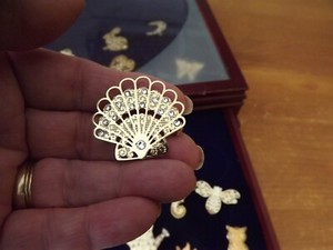Authentic BROOCHES GOLD PLATED FILIGREE BROOCH u pick from 20 bumblebee butterfly sun moon
