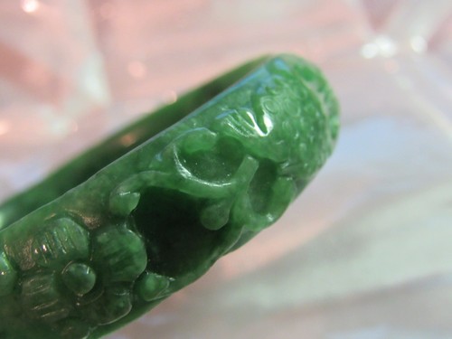 58mm NATURAL Green Jade Carved Wealth Dragon Pi Xiu Coin Bangle Bracelet 2-5/16" - Bild 8 von 12