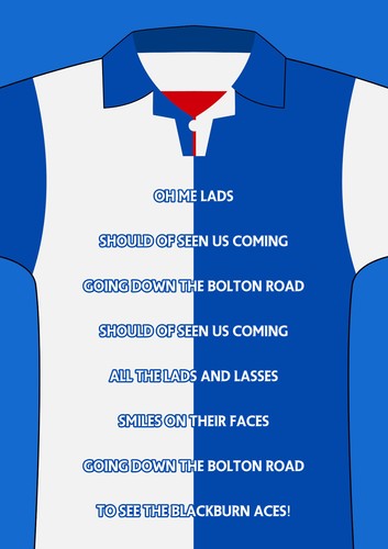 Blackburn Rovers fans song / retro shirt art print / poster - Picture 2 of 2
