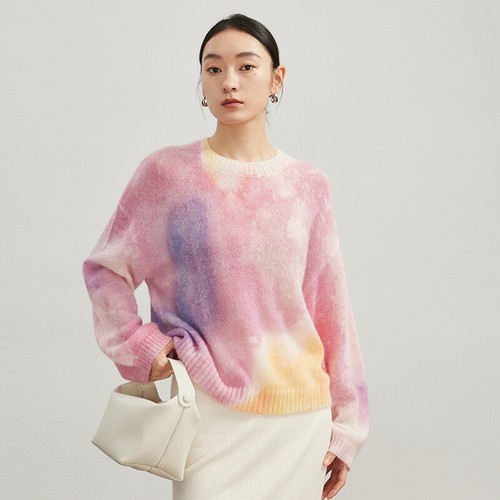 Soft Mohair Sweater Women's Fashion Wool Jumpers Pullover New Pink Knitted Top - Bild 17 von 19