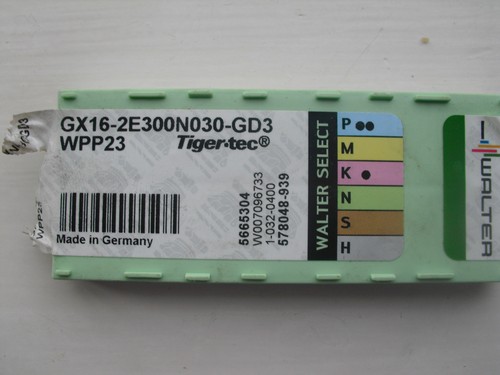 6 Walter carbide grooving tips GX16-2E300N030-GD3 WPP23 ( GX162E300 2E 300 N030 - Picture 2 of 2
