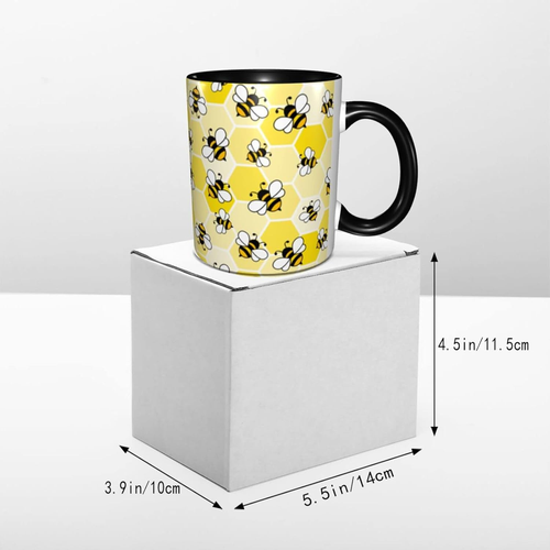 Bee Coffee Mug Funny - Ceramic Tea Cup for Men Women Office and Home Novelty Mug - Picture 4 of 7