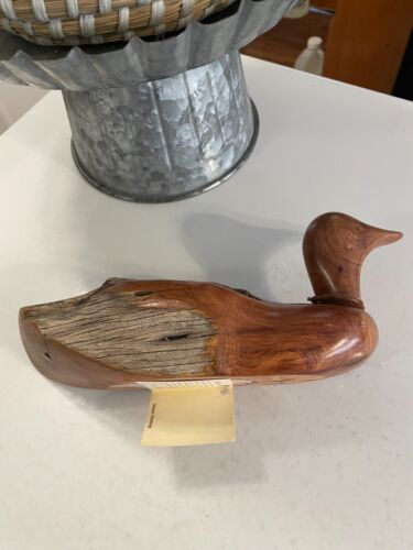 Busy Woods Duck Signed Wayne Murray Carved from 100 Year Old Fence Posts Montana - Picture 6 of 9