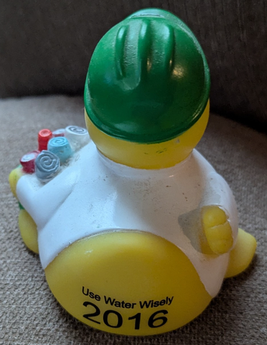 GOODVIEW RECYCLER DUCK New Jersey American Water Use Wisely 2016 3" Rubber Ducky - Picture 10 of 13