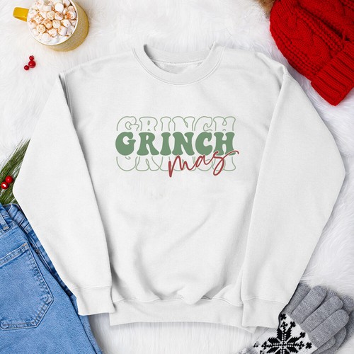 Christmas Sweatshirt Grinchmas Xmas Print Slogan Unisex Grinch Sweater Jumper - Picture 11 of 31