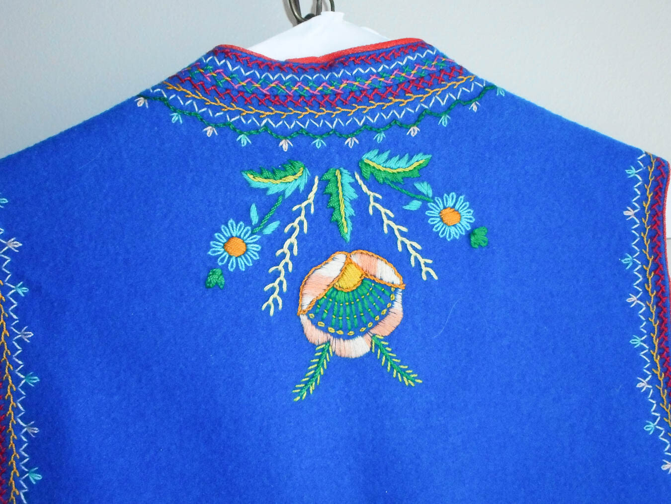Hungarian Hand-Embroidered Wool Vest, women's med… - image 5