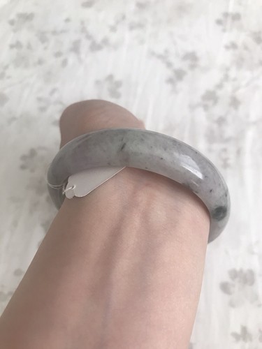 BRAND NEW Certified GRADE A Lavender Green Jadeite Jade Bangle Bracelet 57.9 mm - Picture 10 of 12