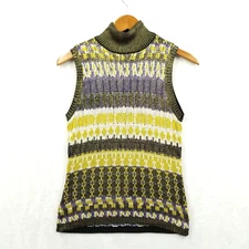 Per Se Carlisle Sweater Women's S Multicolor Metallic 100% Silk Sleeveless Shell