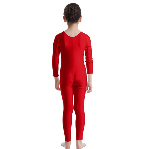 UK Kids Girls Long Sleeve Dance Gymnastics Leotards Catsuit Jumpsuits Sportswear - Picture 54 of 111