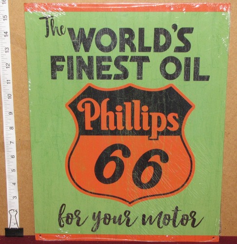 Phillips 66 Gas Oil Tin Metal Sign 16 x 12.5