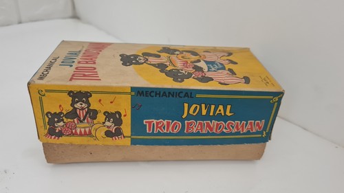 Alps Japan Mechanical Jovial Trio Bear Bandsman Tin Toy - Imagen 11 de 12
