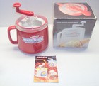 Vintage Donvier Pint Size Hand Crank Ice Cream Maker Red Complete Japan Made