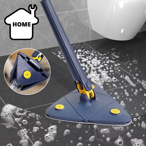 Triangle 360° Cleaning Mop Telescopic Household Ceiling Cleaning Mops Brush Tool - Foto 3 di 5