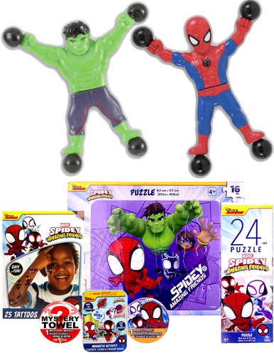 Spiderman and Hulk Wall Tumbler Deluxe Set with DSE Bonus Mystery Towel for Kids - Picture 1 of 9
