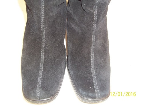 Stivali Nine West O-DACRONOD donna US 6 M neri scamosciati metà polpaccio zip zeppa 2326 - Foto 3 di 12