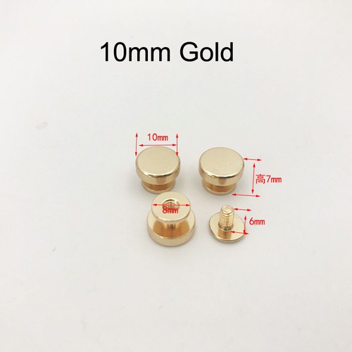 10mm Rivets Flat Round Double Layer Studs for Shoes Bag Clothe DIY Leather Craft - Picture 7 of 10